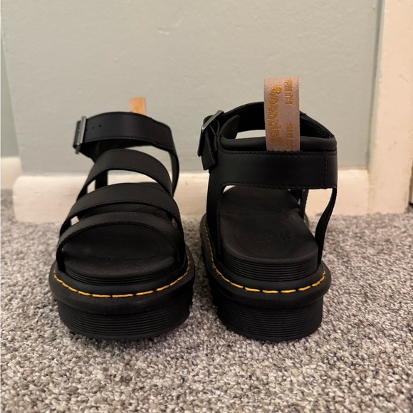 Black Doc Martens Blaire Hydro Leather Strap Sandals - Picture 2 of 8